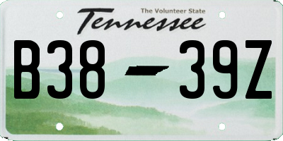 TN license plate B3839Z