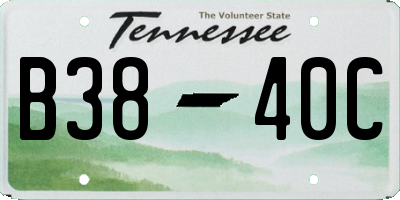 TN license plate B3840C