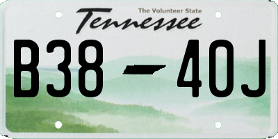 TN license plate B3840J