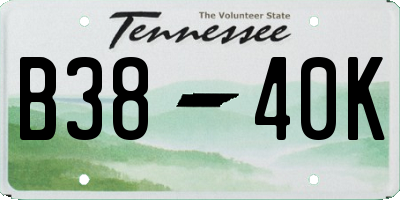 TN license plate B3840K