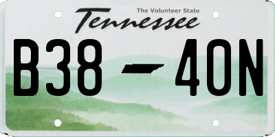 TN license plate B3840N