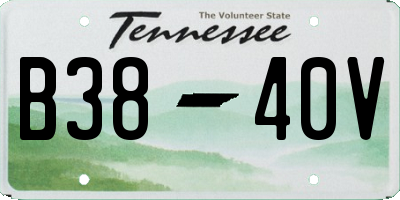 TN license plate B3840V