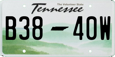 TN license plate B3840W