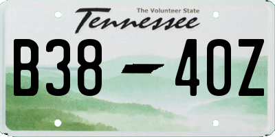 TN license plate B3840Z