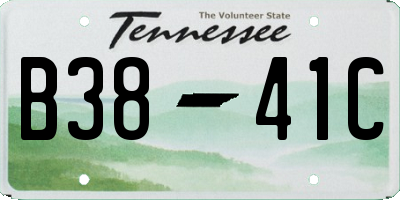TN license plate B3841C
