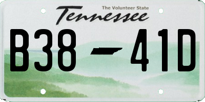 TN license plate B3841D