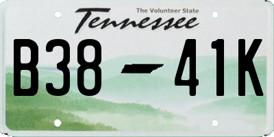 TN license plate B3841K