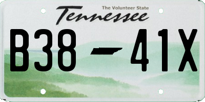TN license plate B3841X