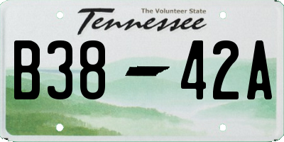 TN license plate B3842A