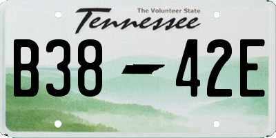TN license plate B3842E