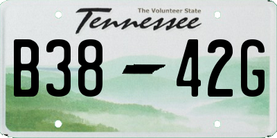 TN license plate B3842G