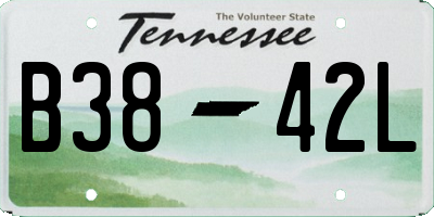 TN license plate B3842L