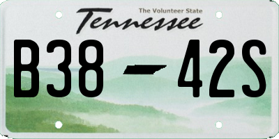 TN license plate B3842S
