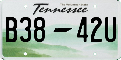 TN license plate B3842U