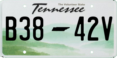 TN license plate B3842V