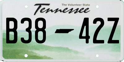 TN license plate B3842Z