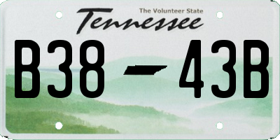 TN license plate B3843B