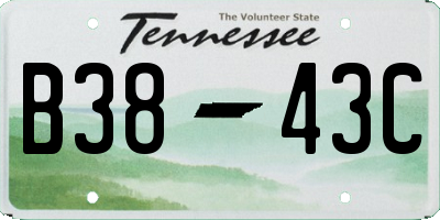 TN license plate B3843C