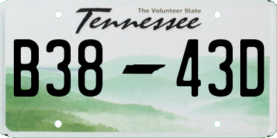 TN license plate B3843D