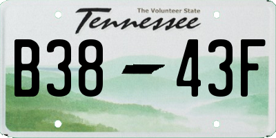 TN license plate B3843F
