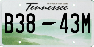 TN license plate B3843M