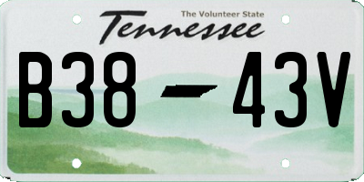 TN license plate B3843V