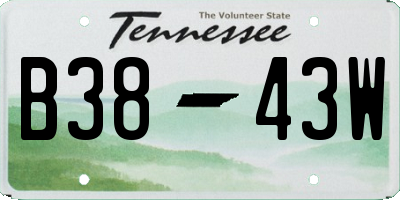 TN license plate B3843W