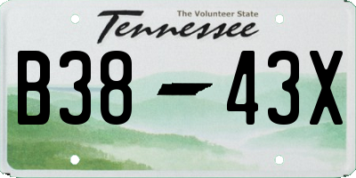 TN license plate B3843X