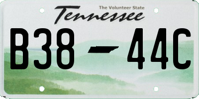 TN license plate B3844C