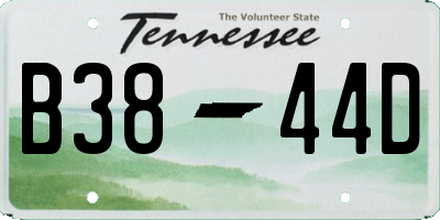 TN license plate B3844D