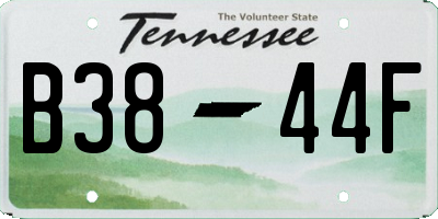TN license plate B3844F