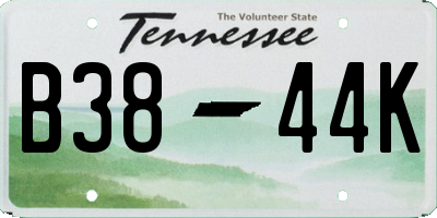TN license plate B3844K