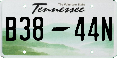 TN license plate B3844N