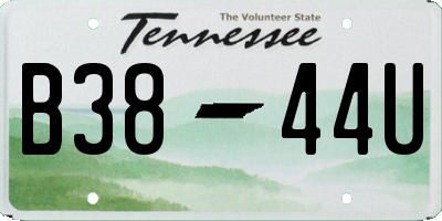 TN license plate B3844U