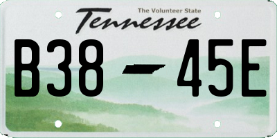 TN license plate B3845E