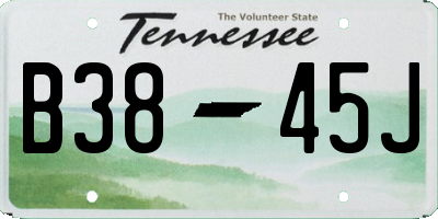 TN license plate B3845J