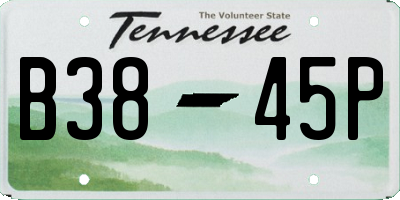 TN license plate B3845P
