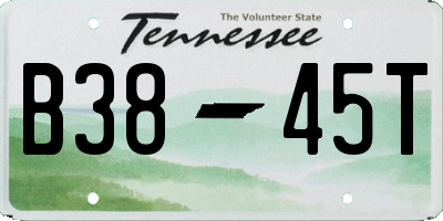 TN license plate B3845T