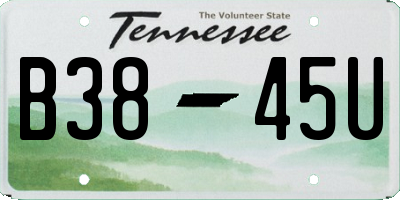 TN license plate B3845U