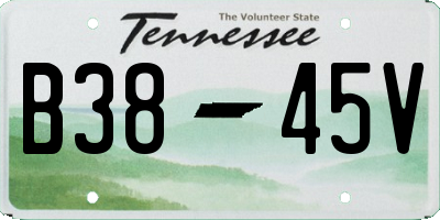 TN license plate B3845V