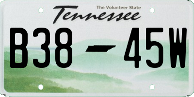 TN license plate B3845W