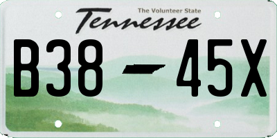TN license plate B3845X
