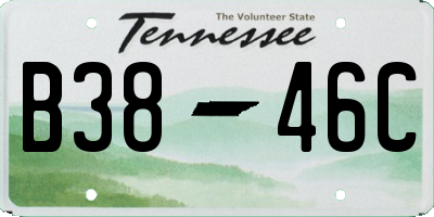 TN license plate B3846C