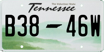 TN license plate B3846W