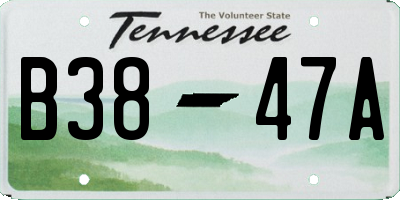 TN license plate B3847A