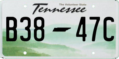 TN license plate B3847C