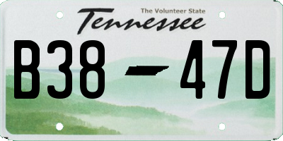 TN license plate B3847D