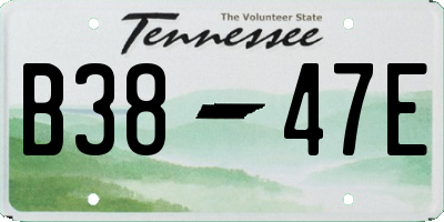 TN license plate B3847E