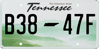 TN license plate B3847F
