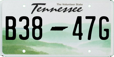 TN license plate B3847G